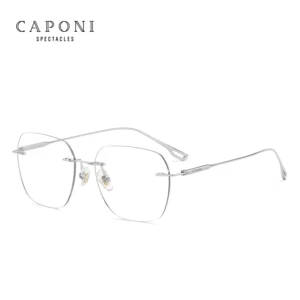 Caponi משקפיים טיטניום אור אנטי-כחול בהיר אפור
