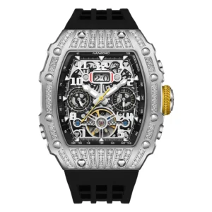 שעון מכני לגברים HANBORO Little Richard Series Full Diamond